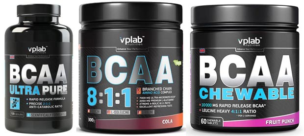 Некоторые виды BCAA от VPlab